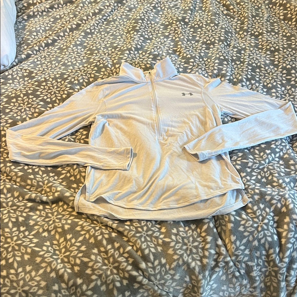 Under Armour Light Gray Long Sleeve Heatgear Running Top